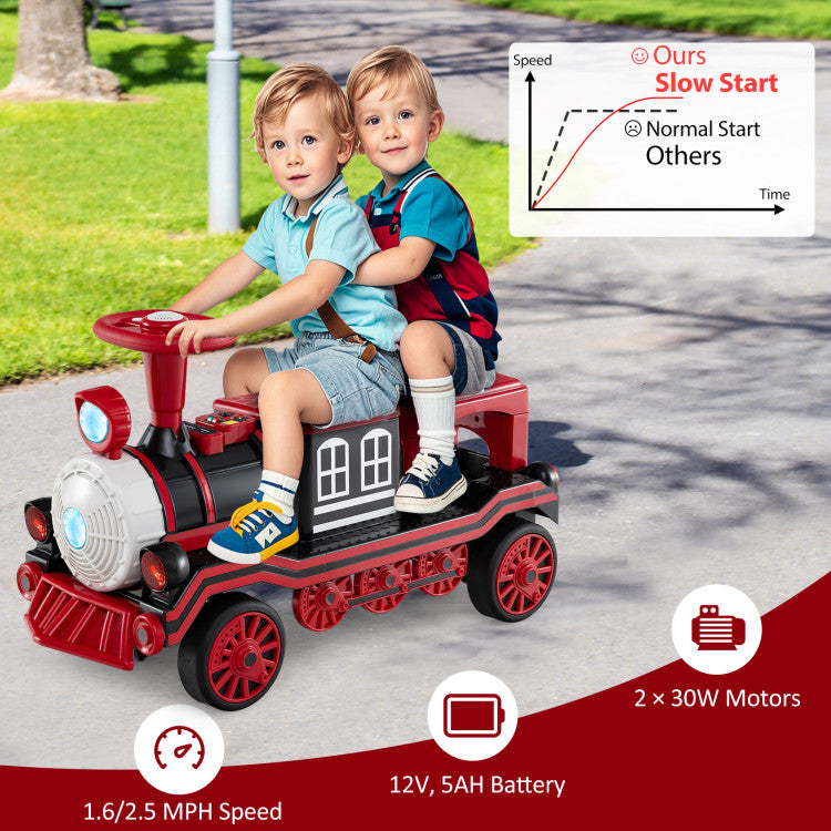 	2 seater train ride on toy for boys and girls