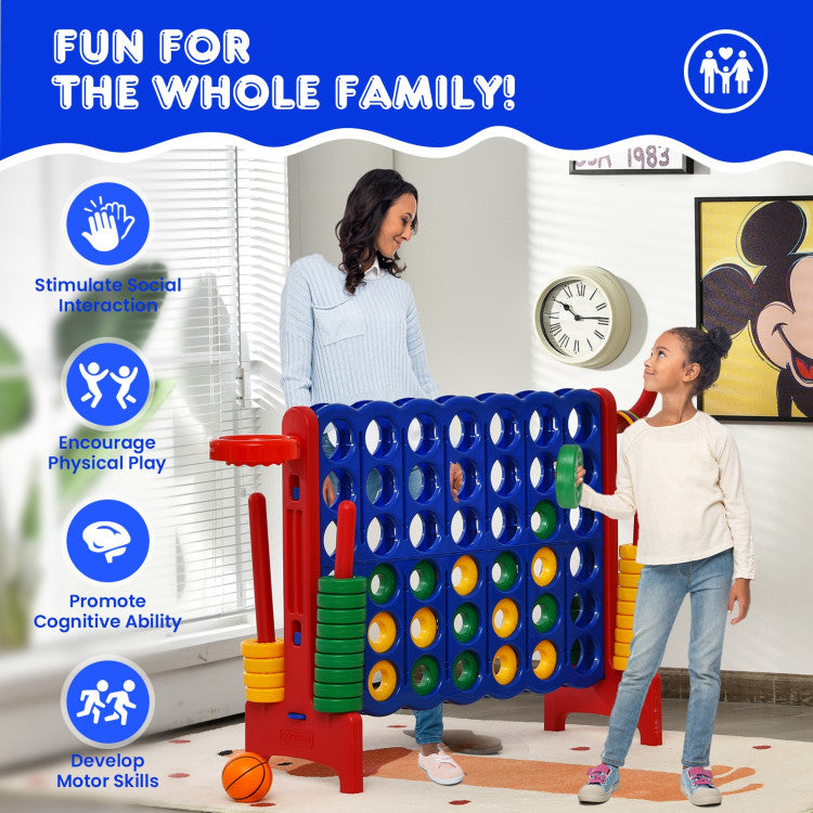2.5-Foot 4-to-Score Giant Game Set – Oversized Outdoor Lawn Game for Family Fun