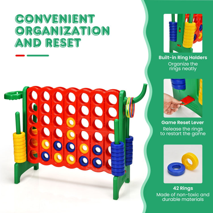 2.5-Foot 4-to-Score Giant Game Set – Oversized Outdoor Lawn Game for Family Fun