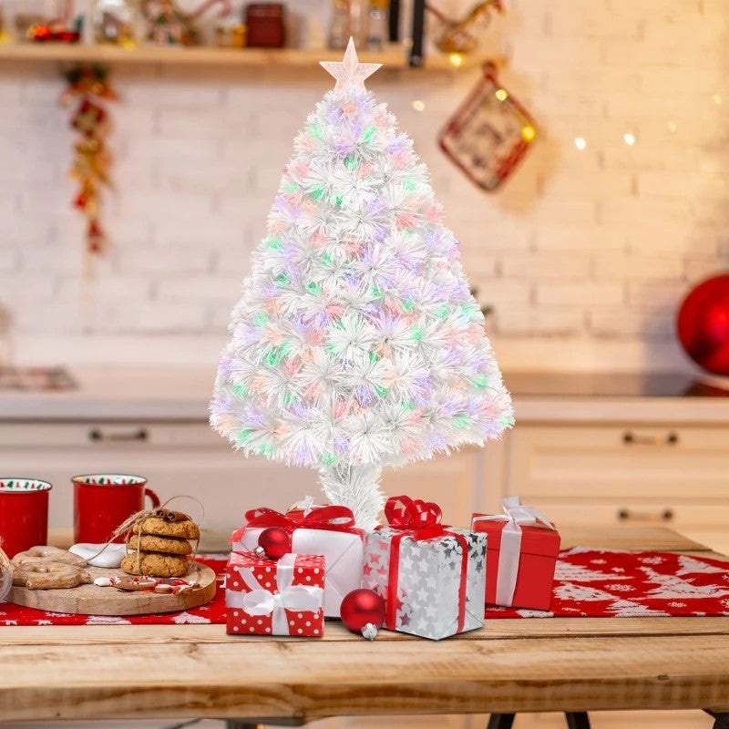 2.5ft Pre-Lit Douglas Fir Tabletop Christmas Tree with Realistic Branches & LED Lights