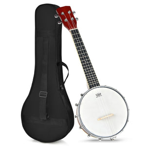 24-Inch 4-String Banjo Ukulele with Remo Drumhead, Gig Bag - Sonart