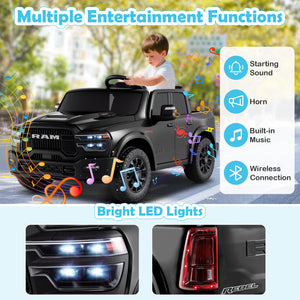 Child playing with a toy truck, featuring entertainment functions and bright LED lights.