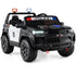 Children's toy police car with lights and sirens on a white background