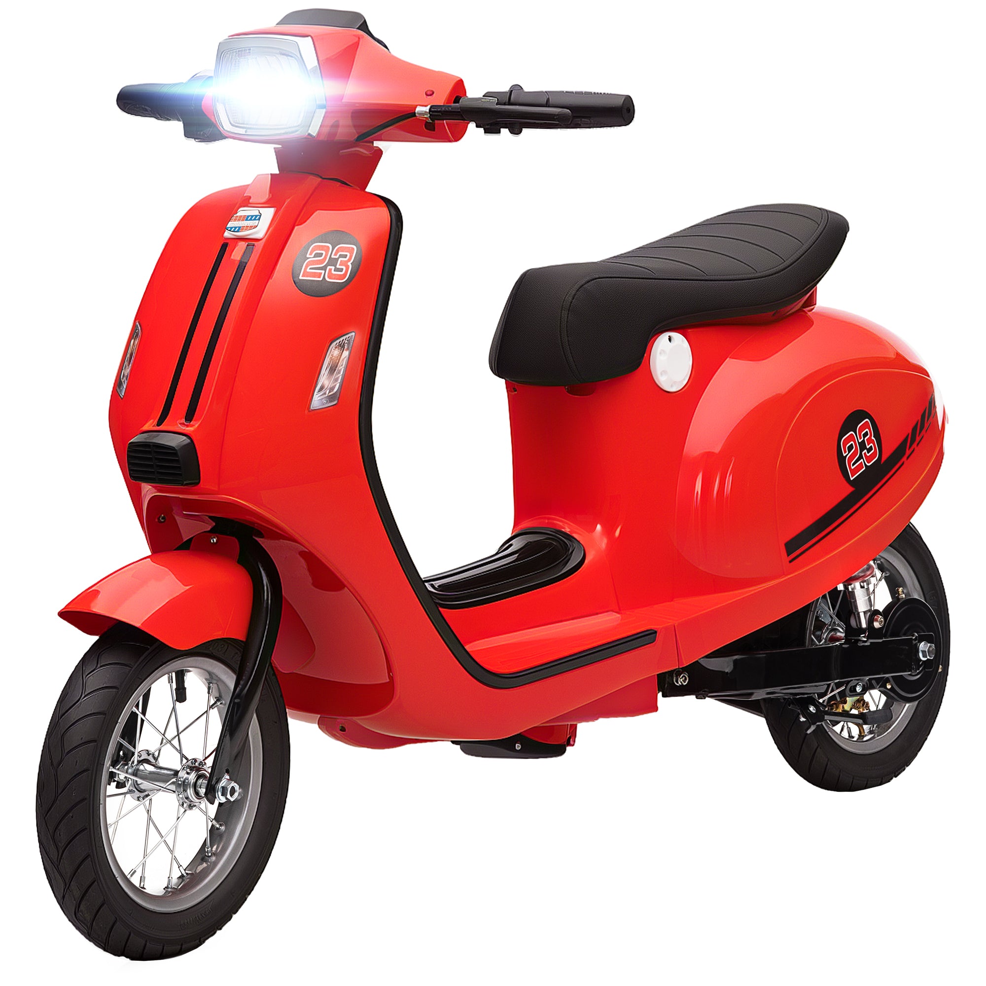 Side profile of 24V ride on motorcycle