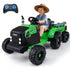 24V ride on tractor for kids with detachable trailer