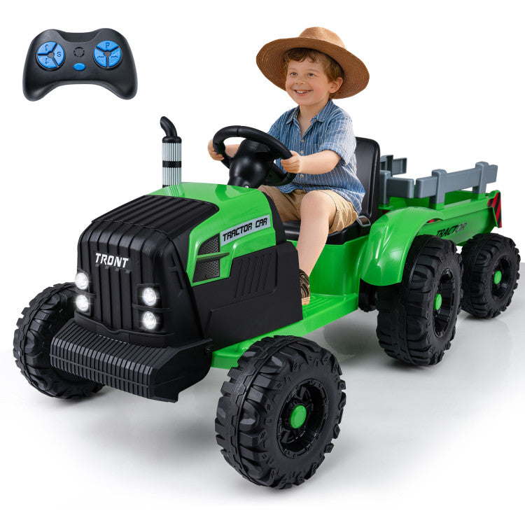 24V ride on tractor for kids with detachable trailer