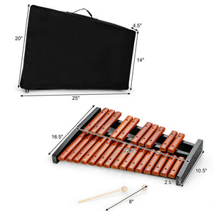 25-Note Wooden Xylophone for Kids - Educational Percussion Instrument with 2 Mallets