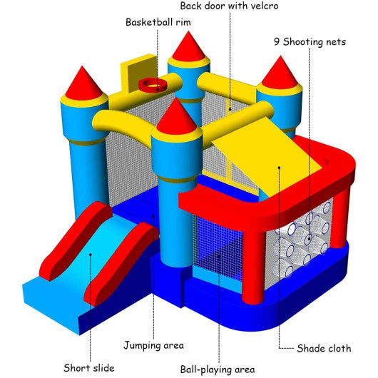 inflatable bounce house with blower