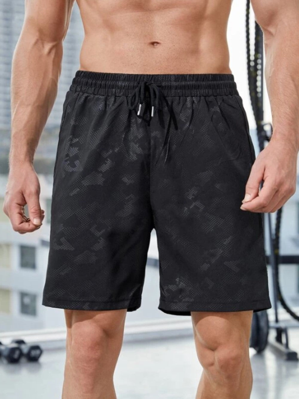 Men Letter Graphic Sports Shorts