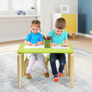 3-Piece Kids Wooden Table and 2 Chairs Set – Activity, Play, and Study Furniture