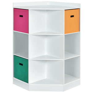 3-Tier Kids Storage Shelf Organizer with 3 Baskets – Corner Cabinet for Children’s Room