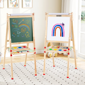 Multifunctional kids art easel with whiteboard and chalkboard1