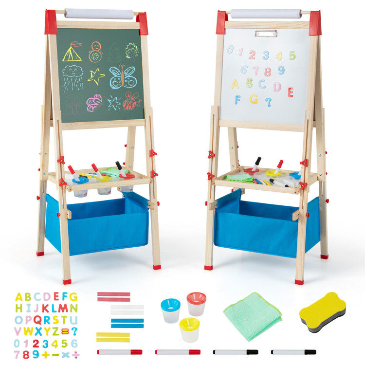 3-in-1 Adjustable Double-Sided Kids' Art Easel for Ages 3-8 Toddler Art Station