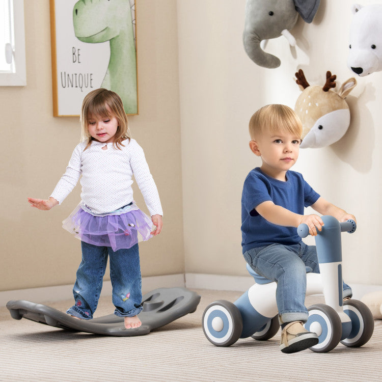 3-in-1 Convertible Rocking Horse with Balance Board, Sliding Car, and Seat