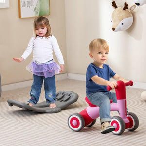 3-in-1 Convertible Rocking Horse with Balance Board, Sliding Car, and Seat