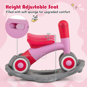 3-in-1 Convertible Rocking Horse with Balance Board, Sliding Car, and Seat