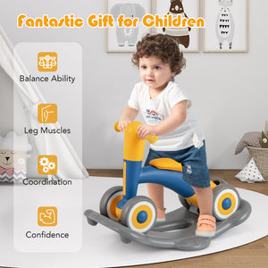 3-in-1 Convertible Rocking Horse with Balance Board, Sliding Car, and Seat