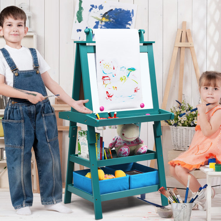 3-in-1 Double-Sided Art Easel with Storage for Kids Versatile Art Station