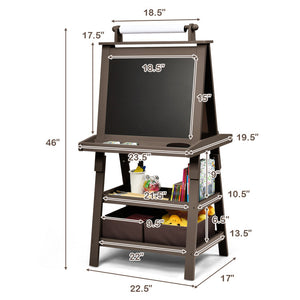 3-in-1 Double-Sided Art Easel with Storage for Kids Versatile Art Station