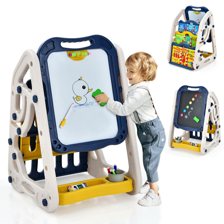 3-in-1 Kids Art Easel Double-Sided Tabletop with Art Accessories & Storage