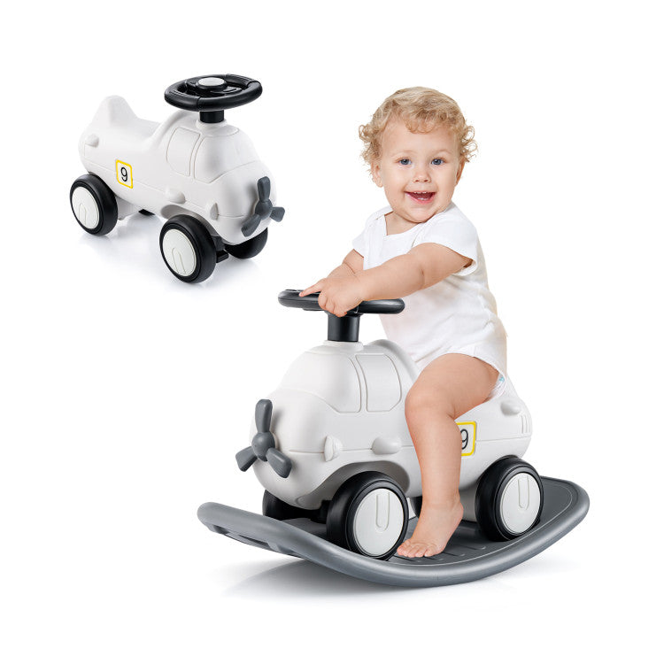 3-in-1 Rocking Horse, Sliding Car and Detachable Balance Board for Toddlers and Kids