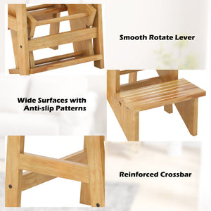 3-in-1 Rubber Wood Step Stool with Handle – Versatile, Durable, and Convenient