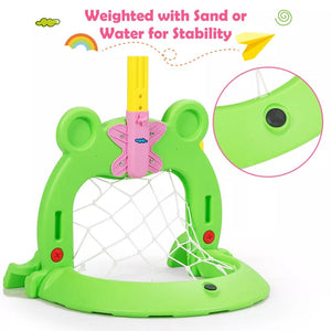 3-in-1 Kids Basketball Hoop Stand Set for Indoor/Outdoor Play - Toy Sports for Backyard Games