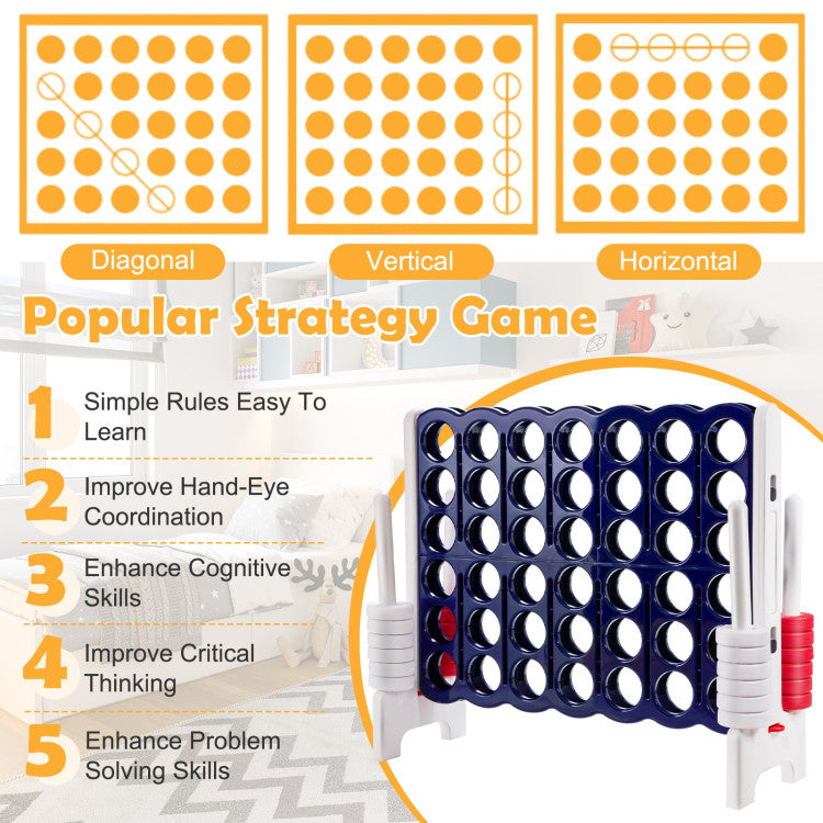 3.5-Foot Jumbo 4-to-Score Giant Game Set with 42 Extra-Large Rings - Classic Lawn Games