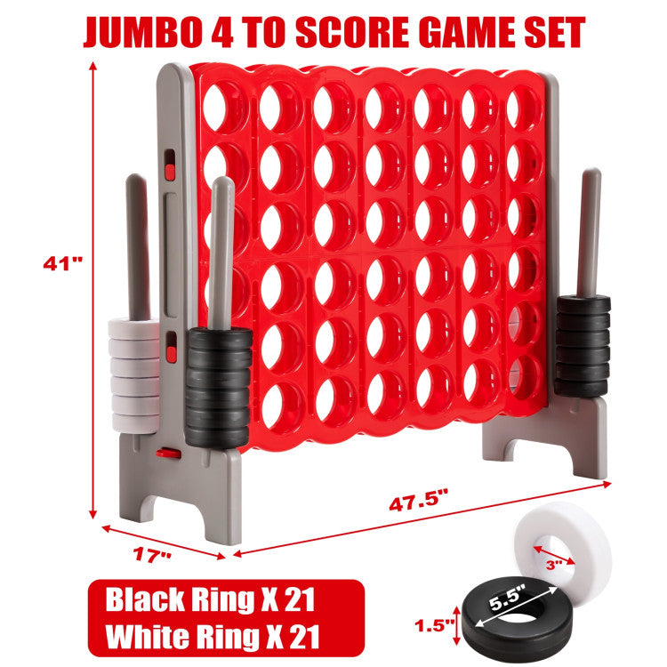 3.5-Foot Jumbo 4-to-Score Giant Game Set with 42 Extra-Large Rings - Classic Lawn Games