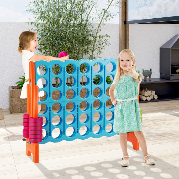 3.5-Foot Jumbo 4-to-Score Giant Game Set with 42 Extra-Large Rings - Classic Lawn Games