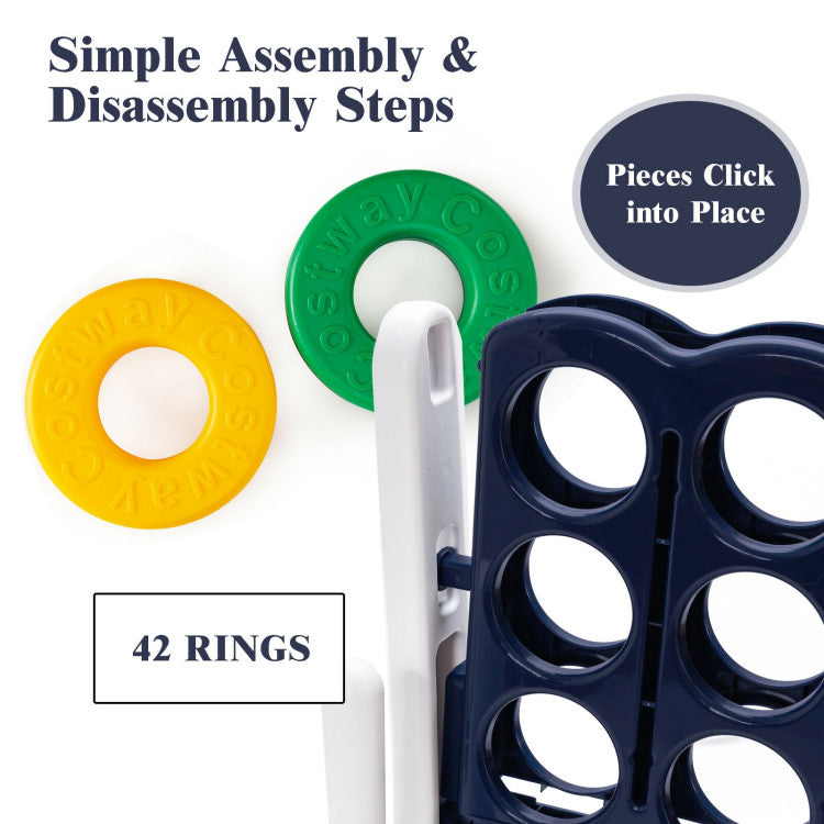 3.5-Foot Jumbo 4-to-Score Giant Game Set with 42 Extra-Large Rings - Classic Lawn Games