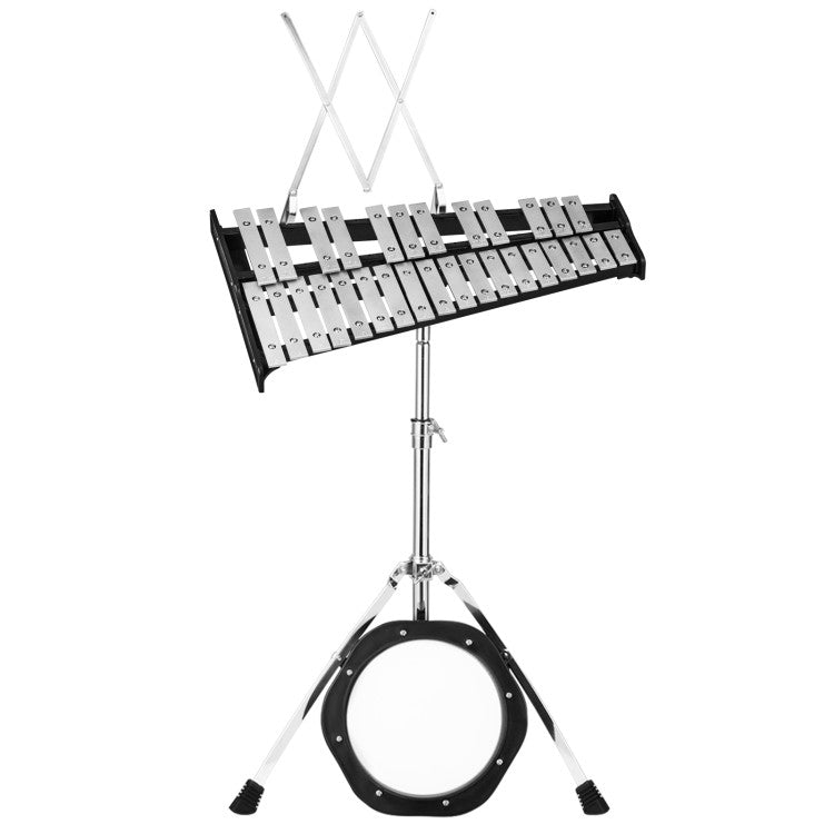 30-Note Percussion Set with Practice Pad, Mallets, Sticks and Adjustable Stand