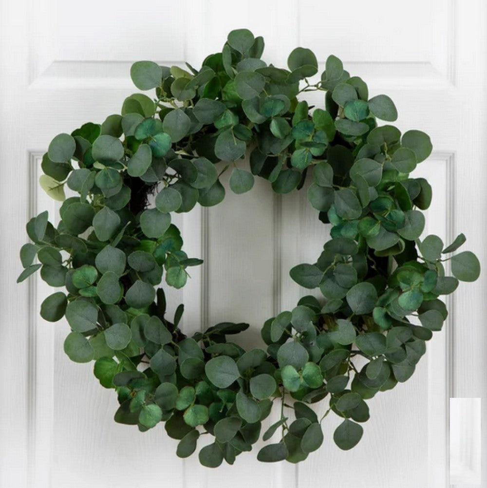 30" Artificial Eucalyptus Wreath for Front Door | Faux Greenery Wreath for Home Decor