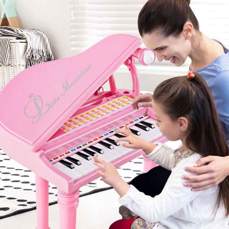 31 Keys Kids Piano Keyboard with Stool and Piano Lid