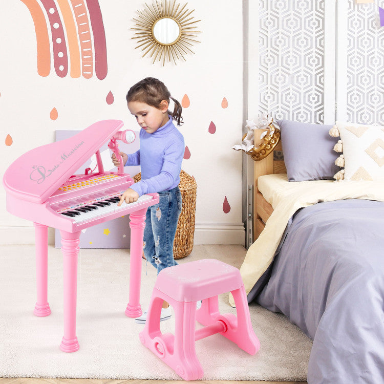 31-Key Kids Piano Keyboard with Stool, Lid & Bench - Ideal for Beginner Pianists