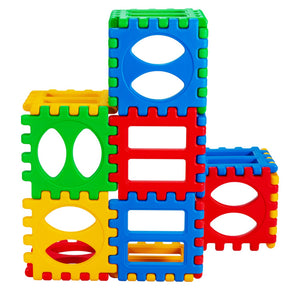 32-Piece Big Waffle Block Set for Kids Educational Stacking Building Toy