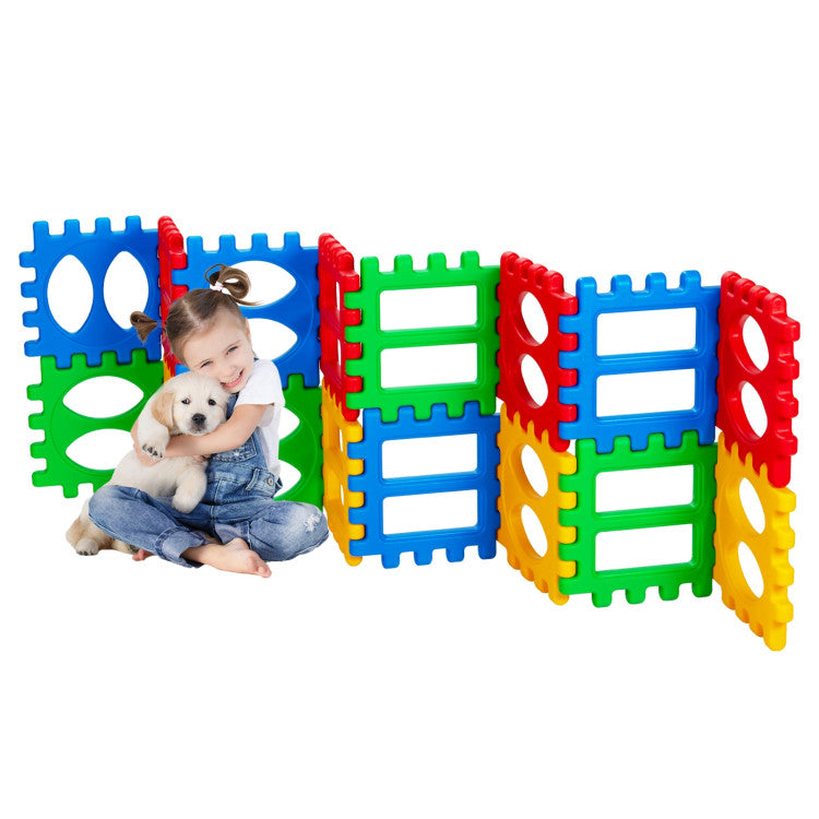 32-Piece Big Waffle Block Set for Kids Educational Stacking Building Toy