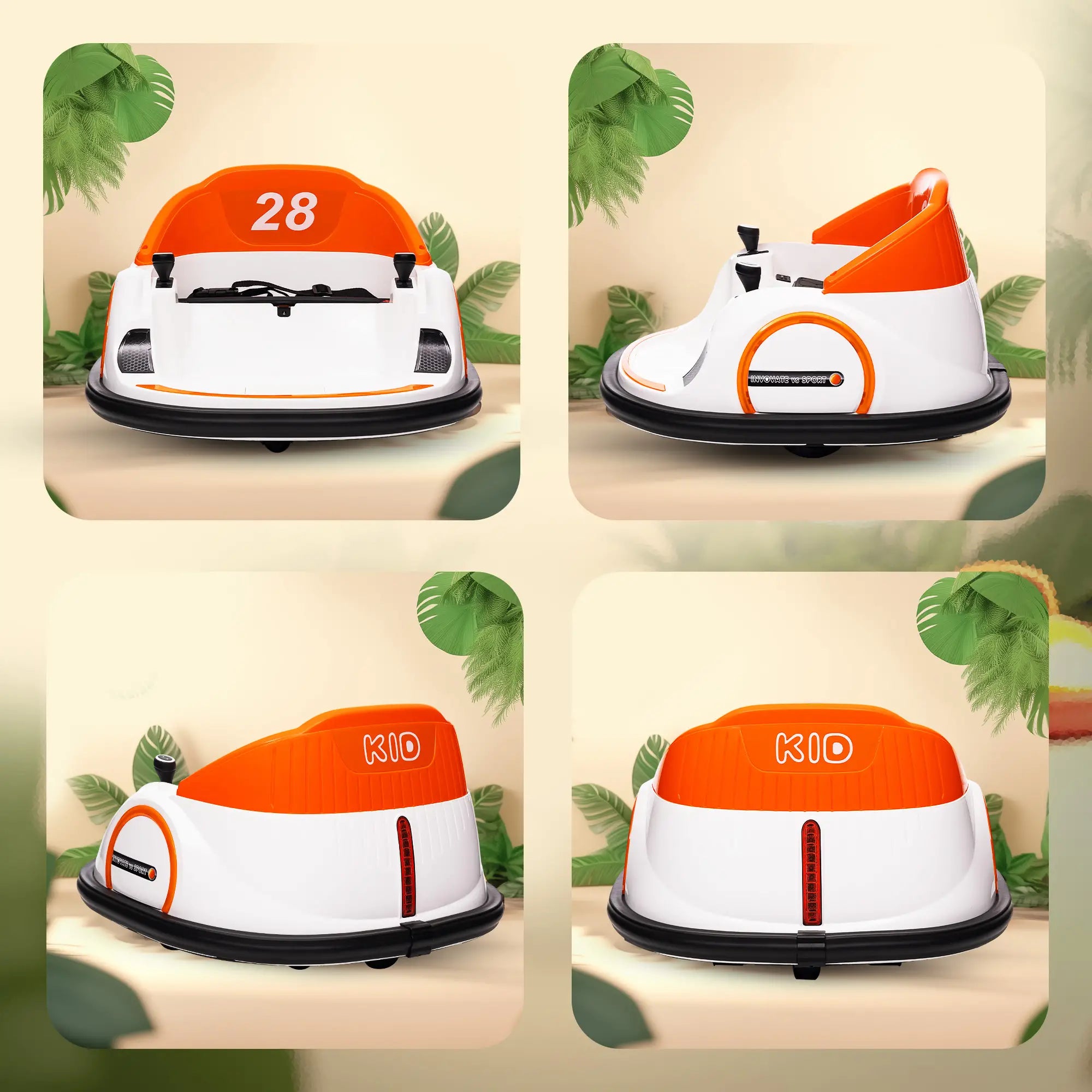 360 degree electric ride-on bumper car with remote function