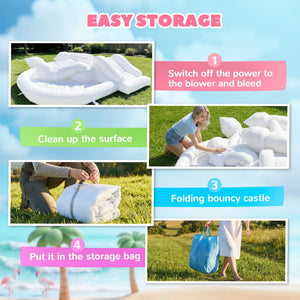 Inflatable bounce house set with powerful 370W air blower