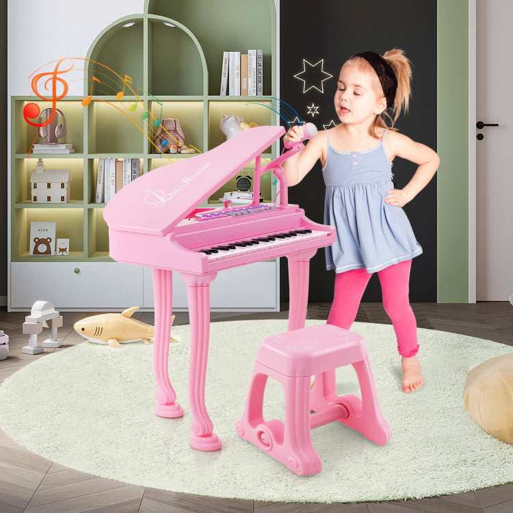 37-Key Kids Piano Keyboard with Stool, Lid & Adjustable Bench - Ideal for Beginners