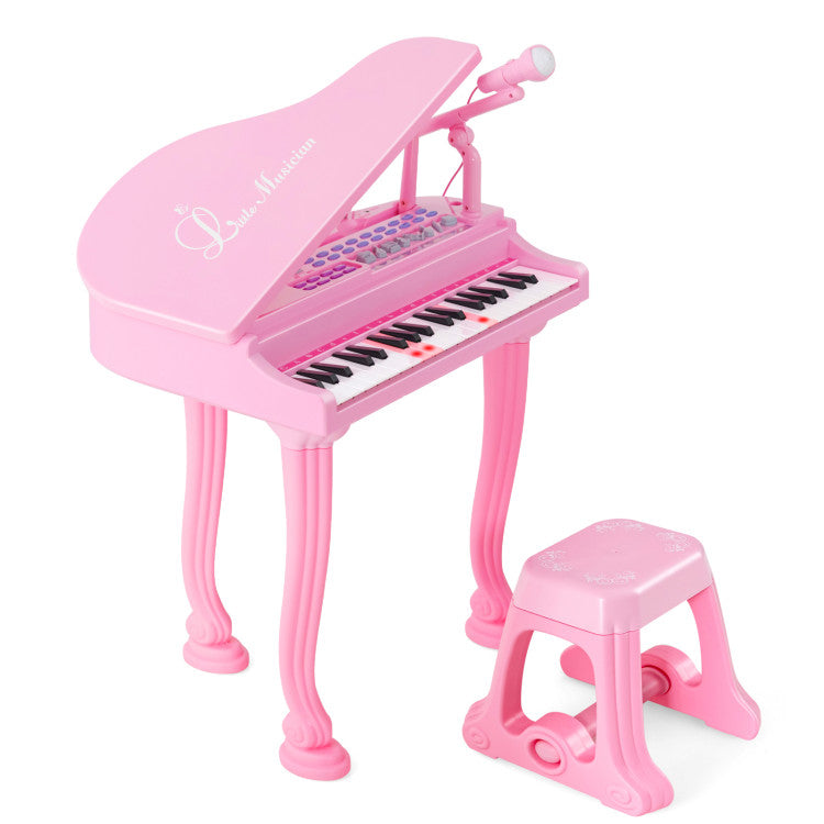 37-Key Kids Piano Keyboard with Stool, Lid & Adjustable Bench - Ideal for Beginners