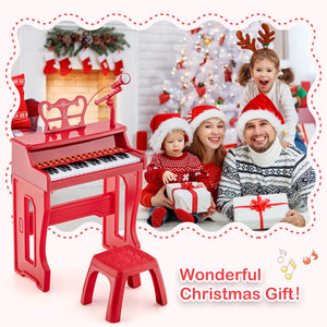 37-Key Kids Piano Keyboard with Microphone & Detachable Music Stand - Music Toy