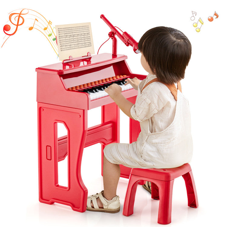 37-Key Kids Piano Keyboard with Microphone & Detachable Music Stand - Music Toy