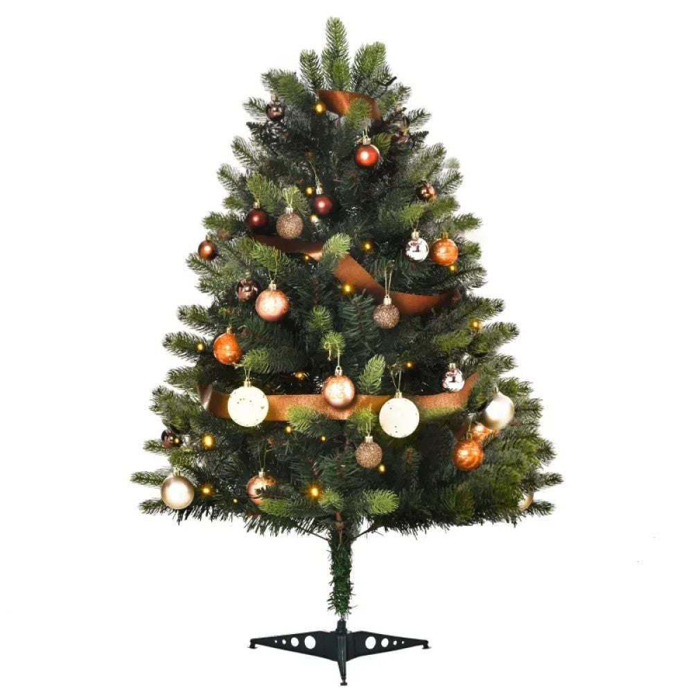 3' Tall Pre-Lit Full Fir Artificial Christmas Tree, 60 LED Lights, Green