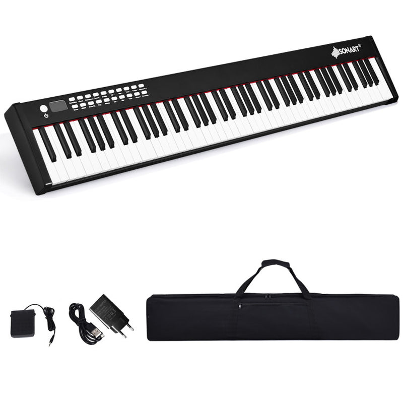 88-Key Portable Full-Size Semi-Weighted Digital Piano Keyboard