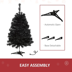 3ft Unlit Black Douglas Fir Artificial Christmas Tree with 90 Realistic Tips