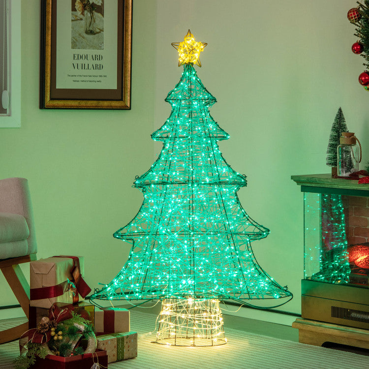 4-Foot Pre-Lit Artificial Christmas Tree with 520 LED Lights and Star Topper for Holiday Decor