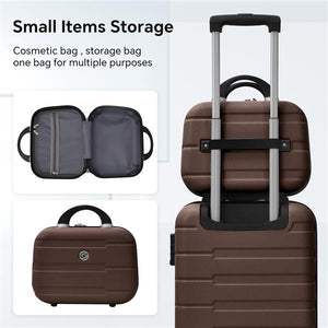 4-Piece Hardshell Luggage Set with Spinner Wheels, Carry-On & Family Suitcase Set