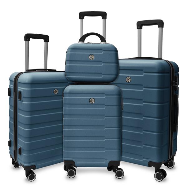 4-Piece Hardshell Luggage Set with Spinner Wheels, Carry-On & Family Suitcase Set