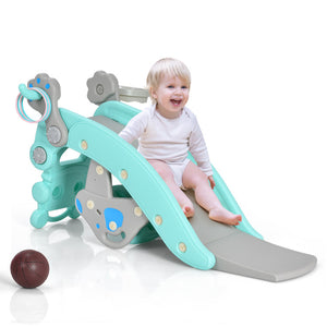 4-in-1 Rocking Horse, Slide, and Climbing Set for Kids with Detachable Features